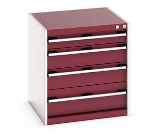 40019025.** Cabinet consists of 1 x 100mm, 2 x 150mm and 1 x 200mm high drawers 100% extension drawer with internal dimensions of 525mm wide x 525mm deep. The drawers...